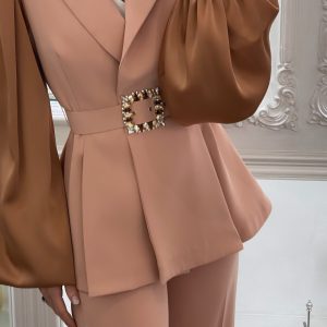 Giacca Blush con maniche a sbuffo in saten