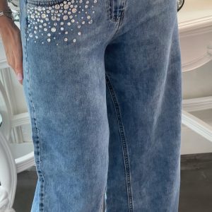 Jeans con applicazioni gioiello Toni Crystal